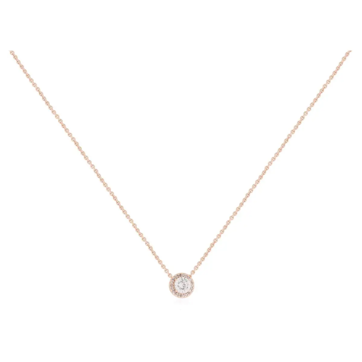 Pandora Silver Pandora Rose Round CZ 17.8 Inch Necklace - 386240CZ-45