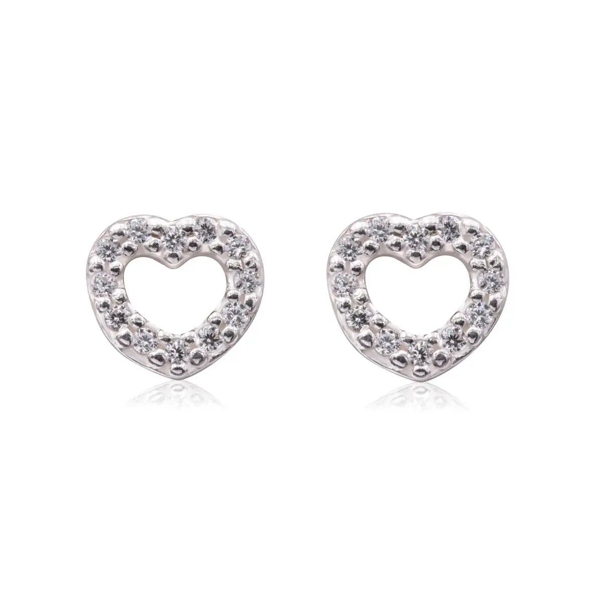 Pandora Heart Stud Earrings - 290528CZ