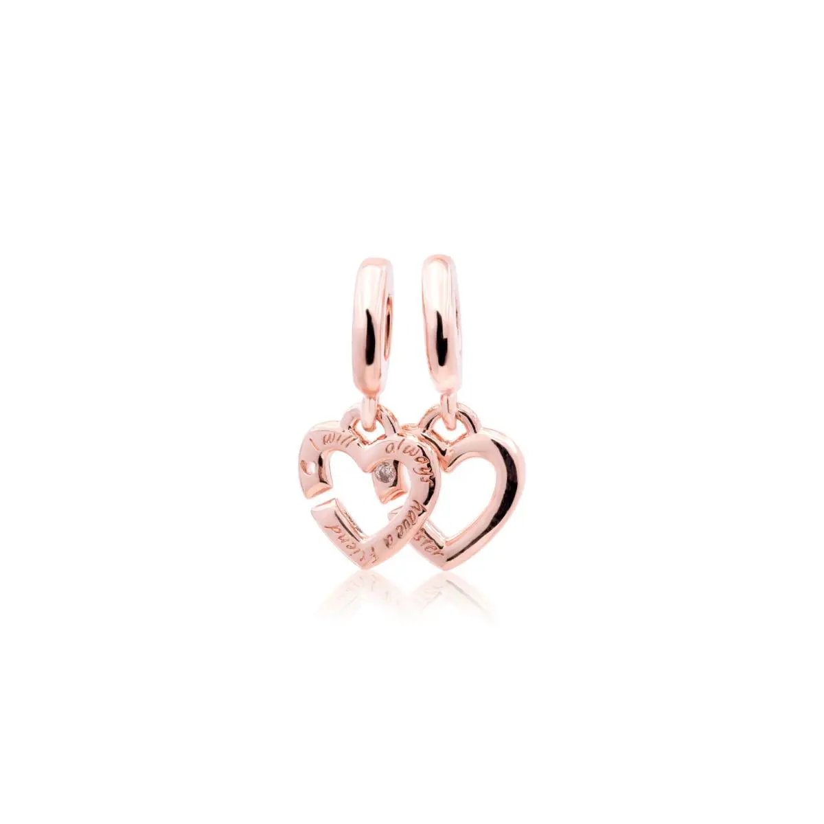 Pandora Linked Sister Hearts Split Dangle Charm 789538C01