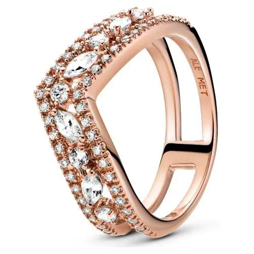 Pandora Sparkling Marquise Double Wishbone Ring 189095C01-58