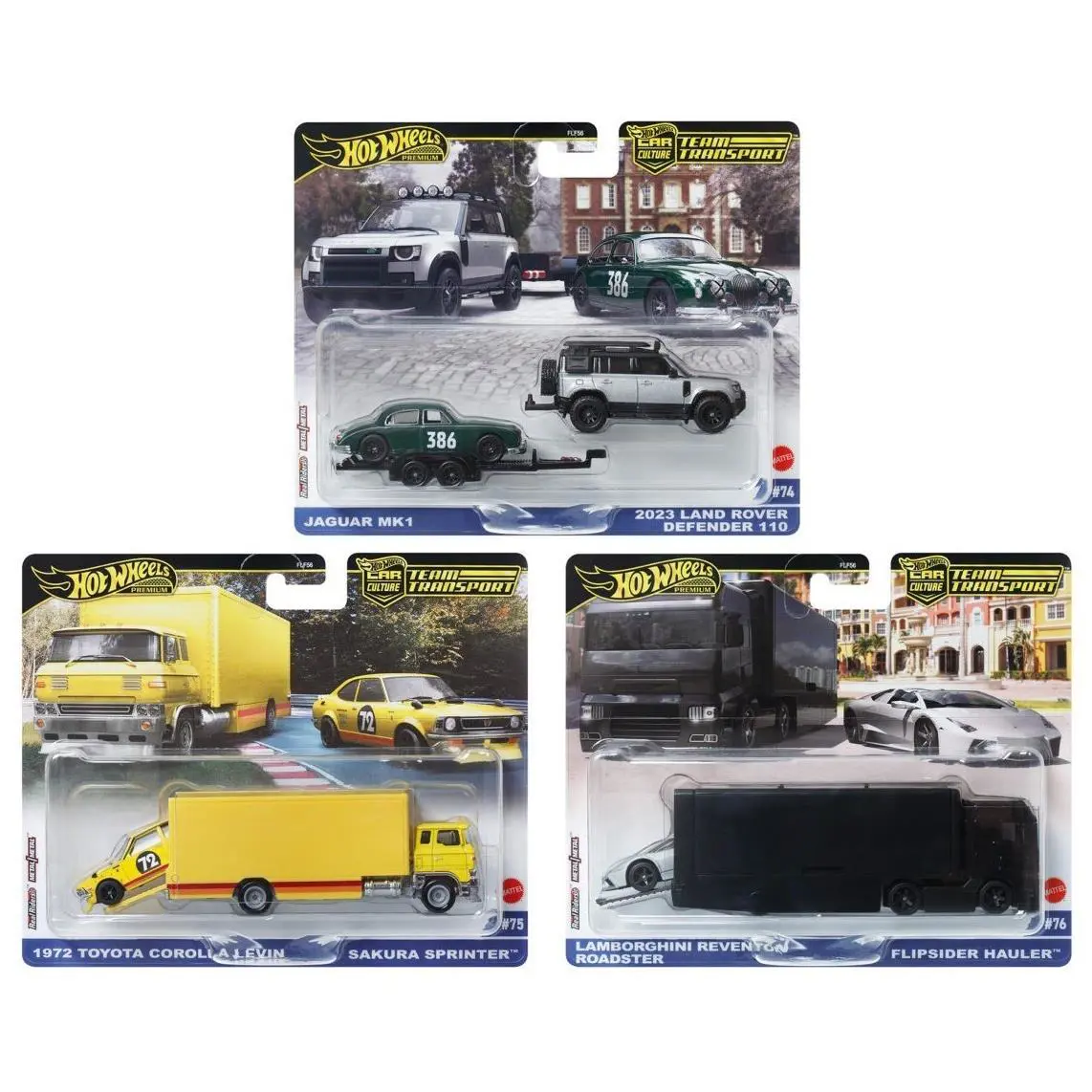 Hot Wheels 2024 Car Culture Team Transport E Case Set of 3 Cars FLF56-957E