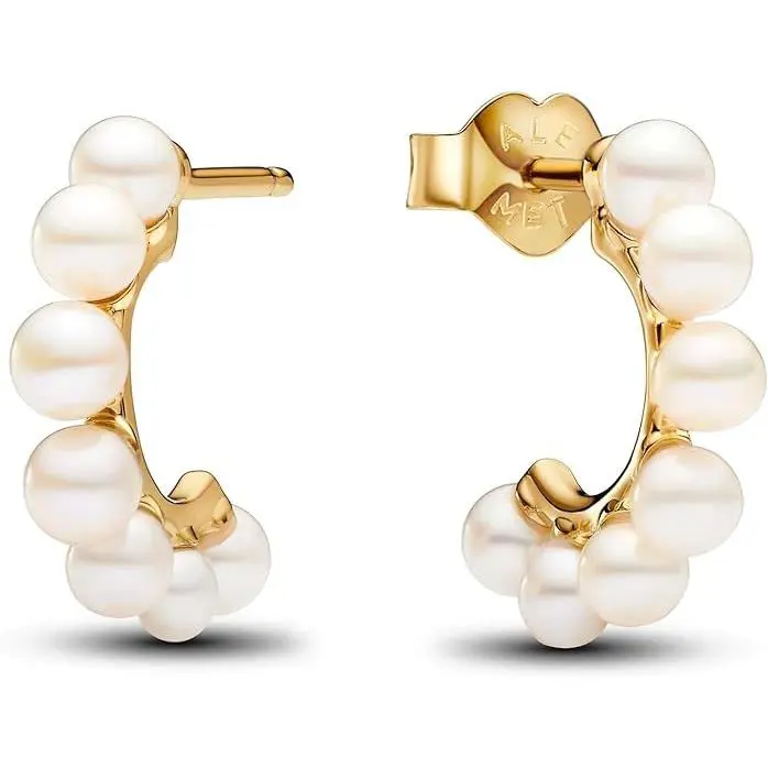 Pandora Treated Freshwater Cultured Pearls Open Hoop Earrings 263179C01