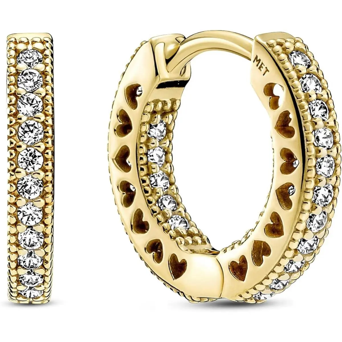 Pandora Pave Heart Hoop Earrings 266317C01