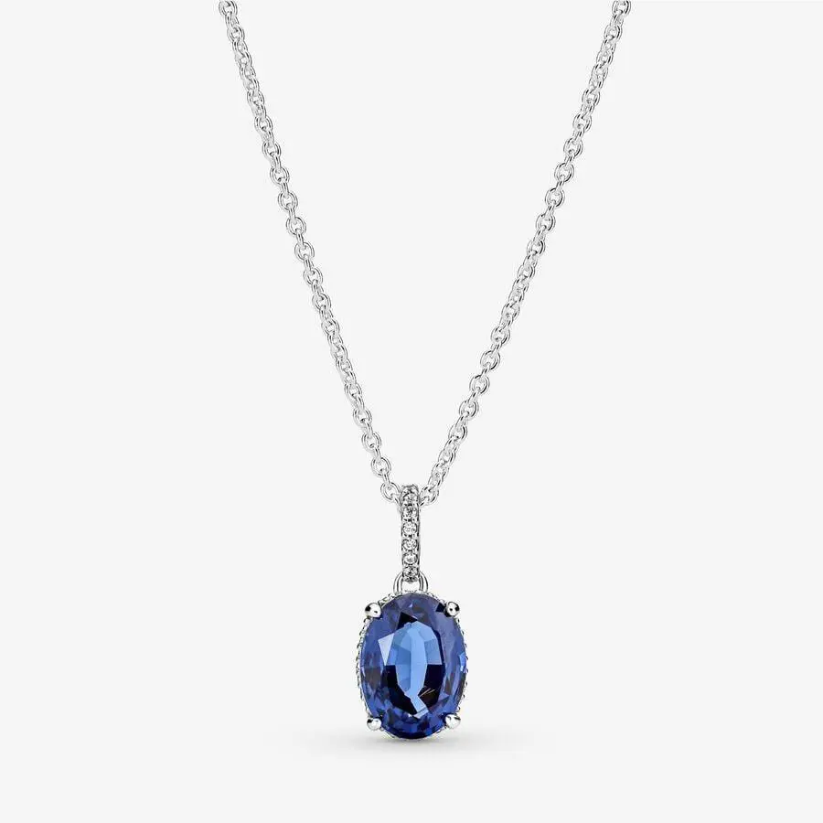 Pandora Silver Sparkling Statement Halo Pendant Necklace 390055C01-45
