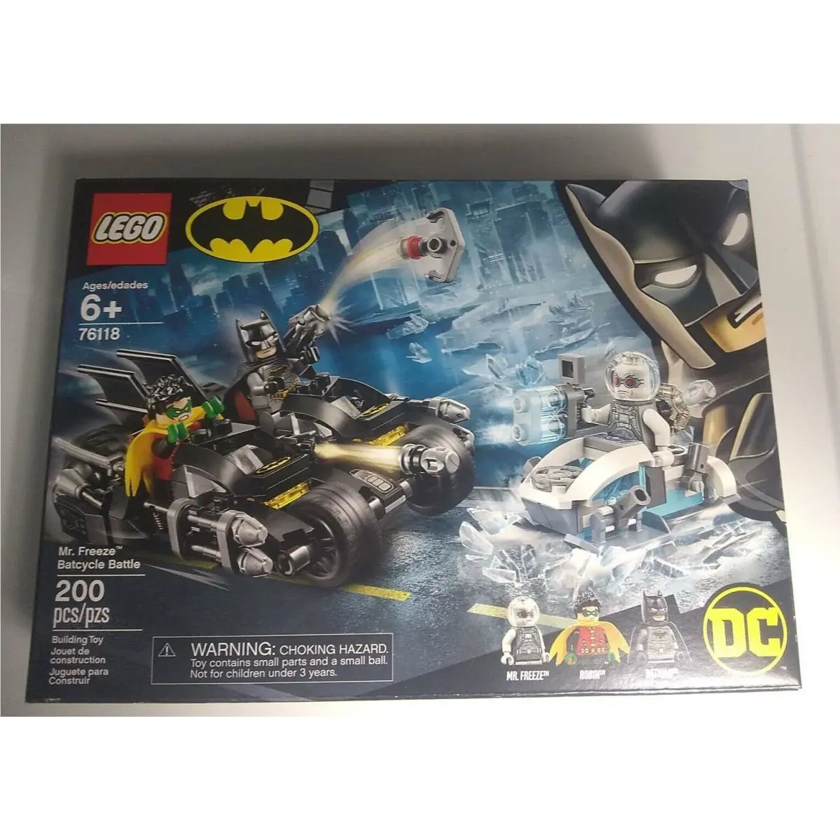 Lego DC Batman Mr. Freeze Batcycle Battle 76118 200 Piece Building Toy Set Kit