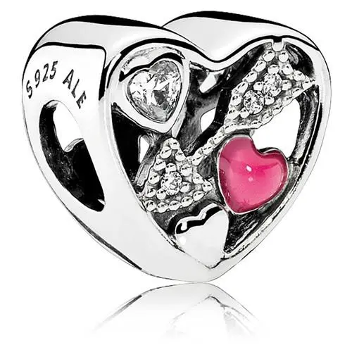 Struck By Love - Magenta Enamel Clear CZ Charm - 792039CZ by Pandora
