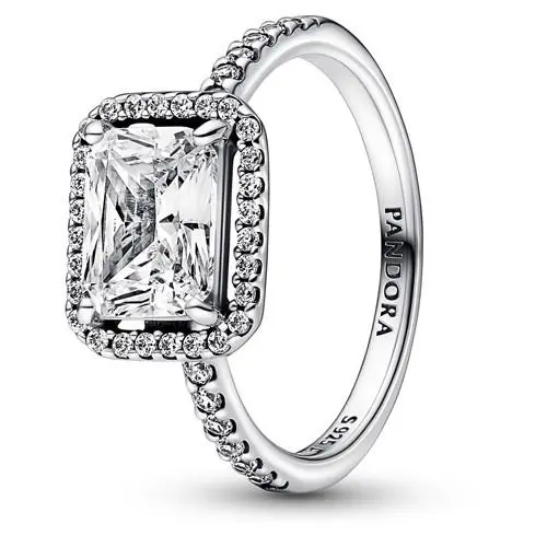 Pandora Rectangular Sparkling Halo Ring 192391C01-60