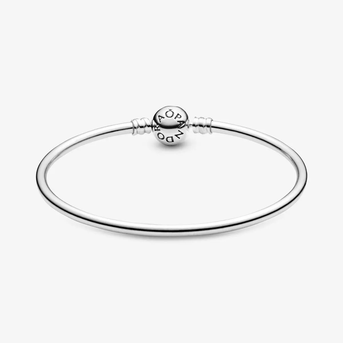 Pandora Moments Sterling Silver Hand Finish Bangle Bracelet 590713-19