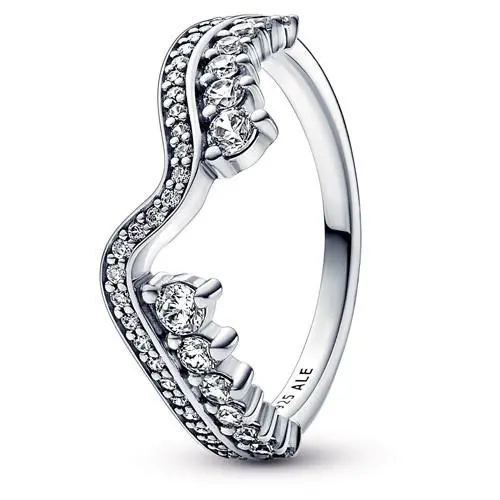 Pandora Sparkling Asymmetric Wave Ring 192543C01-56