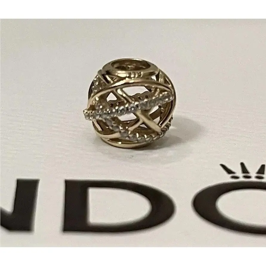 Pandora 14k Sparkling and Polished Lines Galaxy Charm 750827CZ