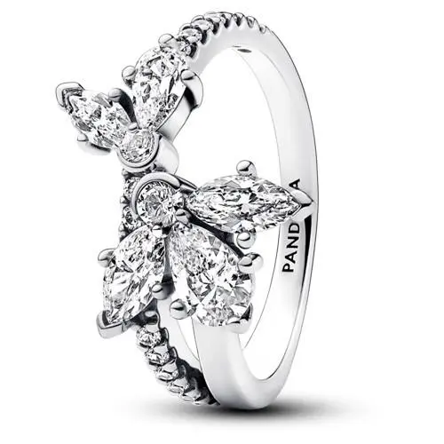Pandora Sparkling Asymmetrical Herbarium Cluster Ring 193023C01-54