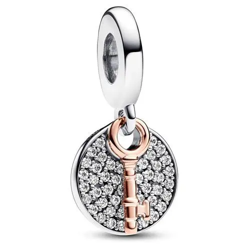 Pandora Two-tone Key to Happiness Double Dangle Charm 783236C01