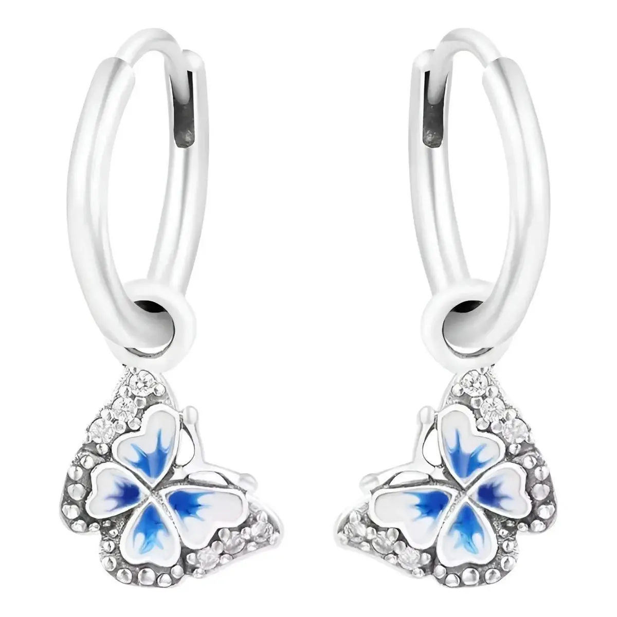 Moments Blue Butterfly Hoop Earrings 290778C01 by Pandora