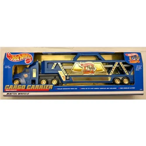 Hot Wheels 30 Yrs /cargo Carrier Vehicle Transporter Truck/blue/vintage 1997