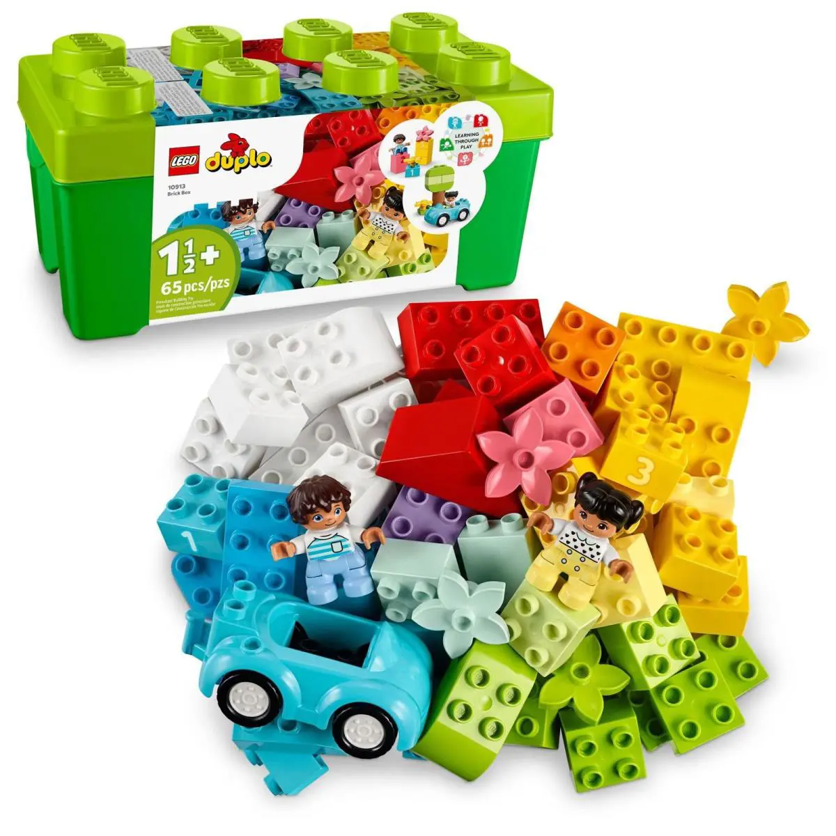 Duplo Classic Brick Box Building Set - Features Storage Organizer Toy Car
