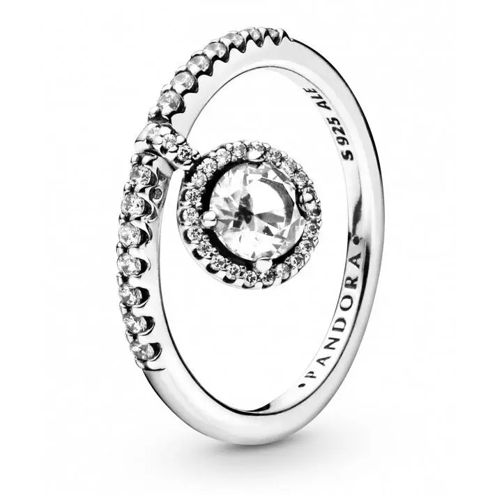 Pandora Clear Dangling Round Sparkle Ring 198491C02-56