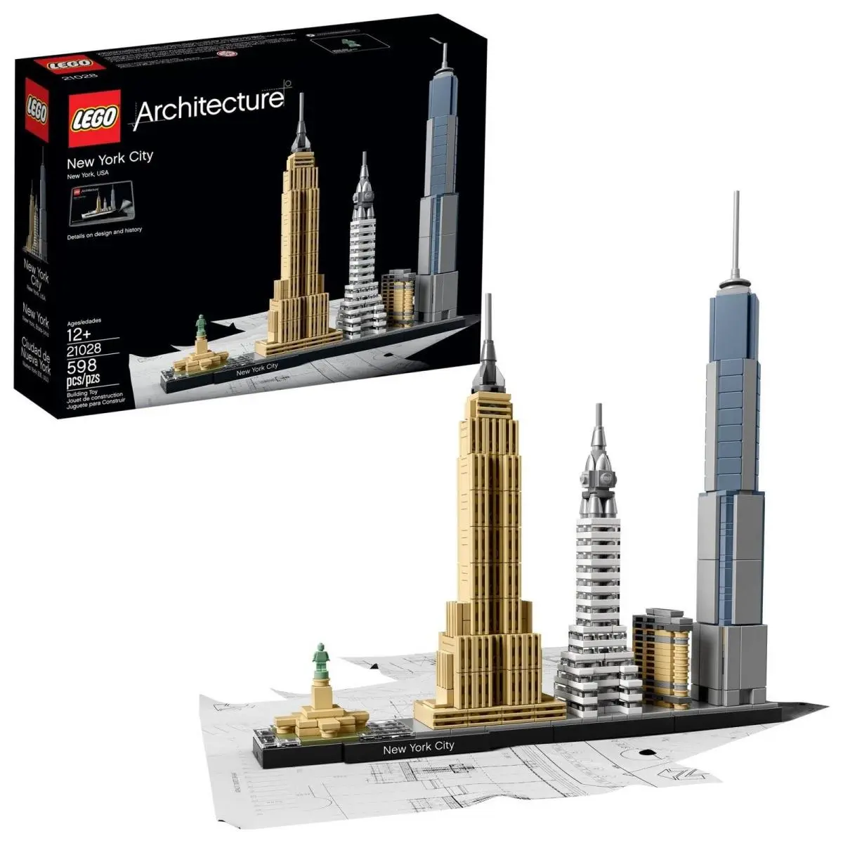 Lego Architecture York City Model Kit - Bedroom or Office Decor For