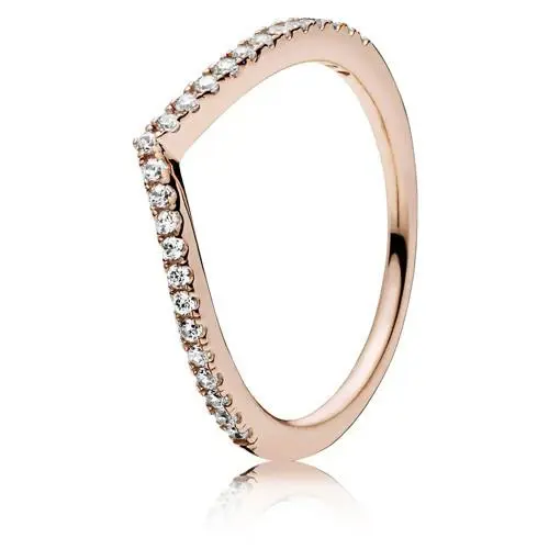 Pandora Shimmering Wish Clear CZ Wishbone Pandora Rose Ring with Clear CZ