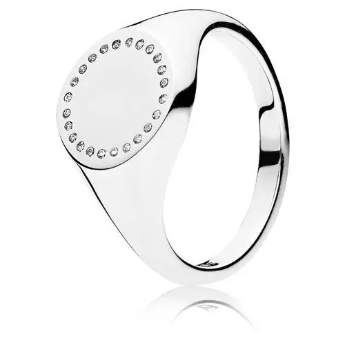 Pandora Circle Signet Ring 191041cz-56