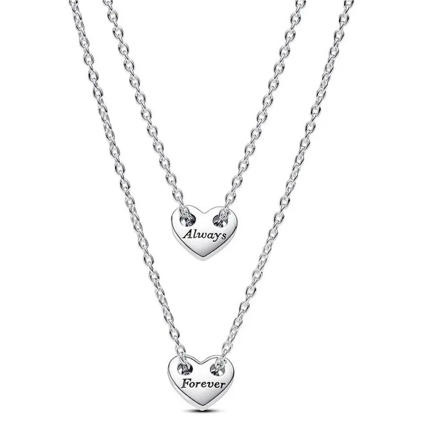 Pandora Forever Always Splittable Heart Collier Necklaces 393207C00-45