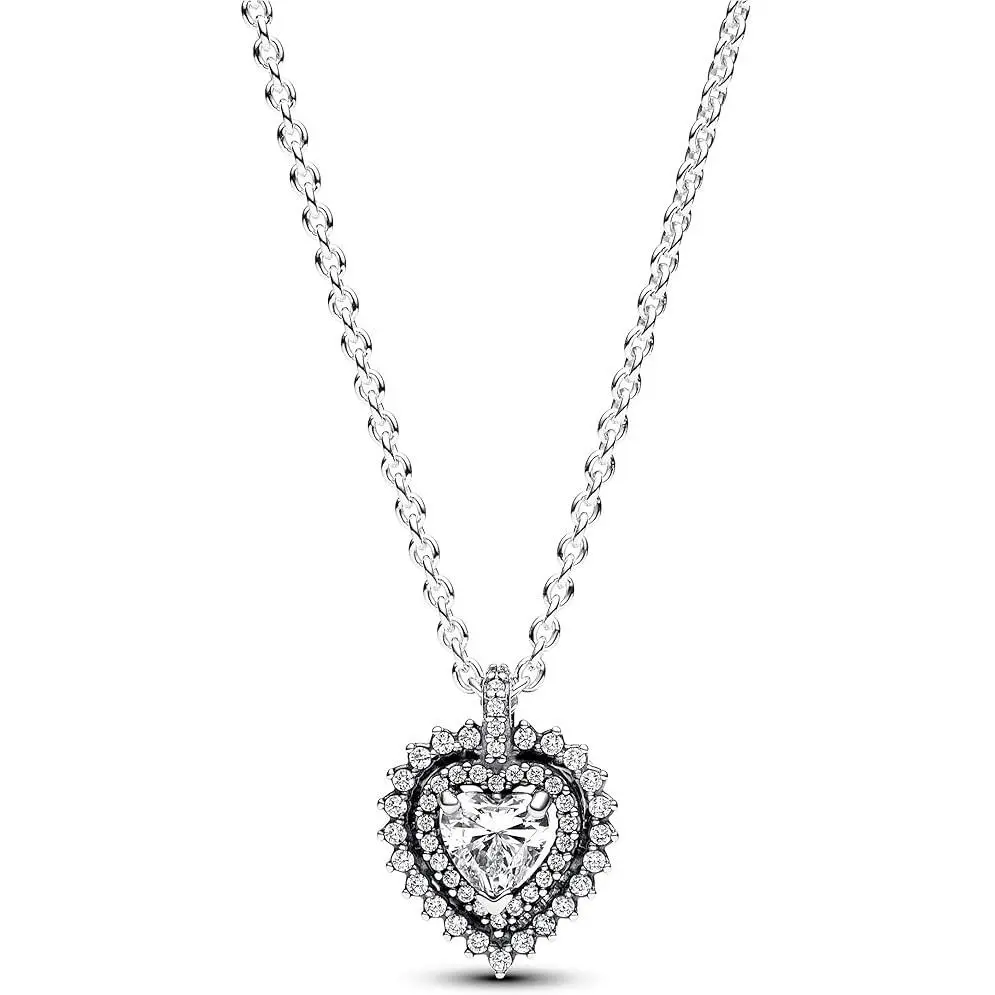 Pandora Sparkling Heart Halo Pendant Necklace 393099C01-45
