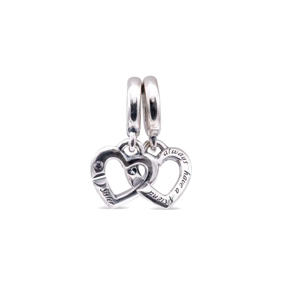 Pandora Linked Sister Hearts Split Dangle Charm 799538C01