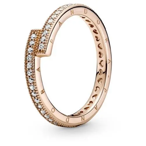 Rose Sparkling Overlapping Ring 189491C01-52 by Pandora