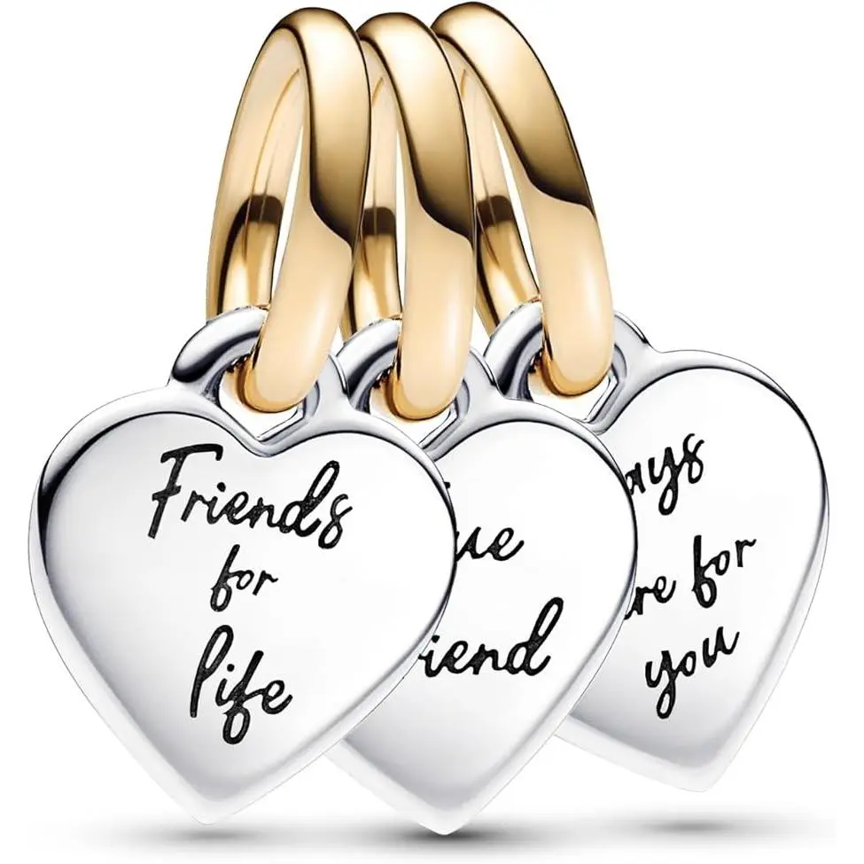 Pandora Two-tone Splittable Friendship Triple Dangle Charm 762722C00