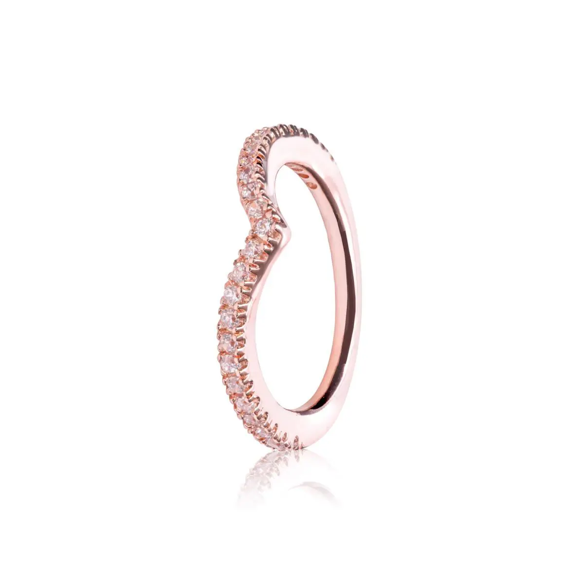 Pandora Shimmering Wish Clear CZ Wishbone Pandora Rose Ring with Clear CZ