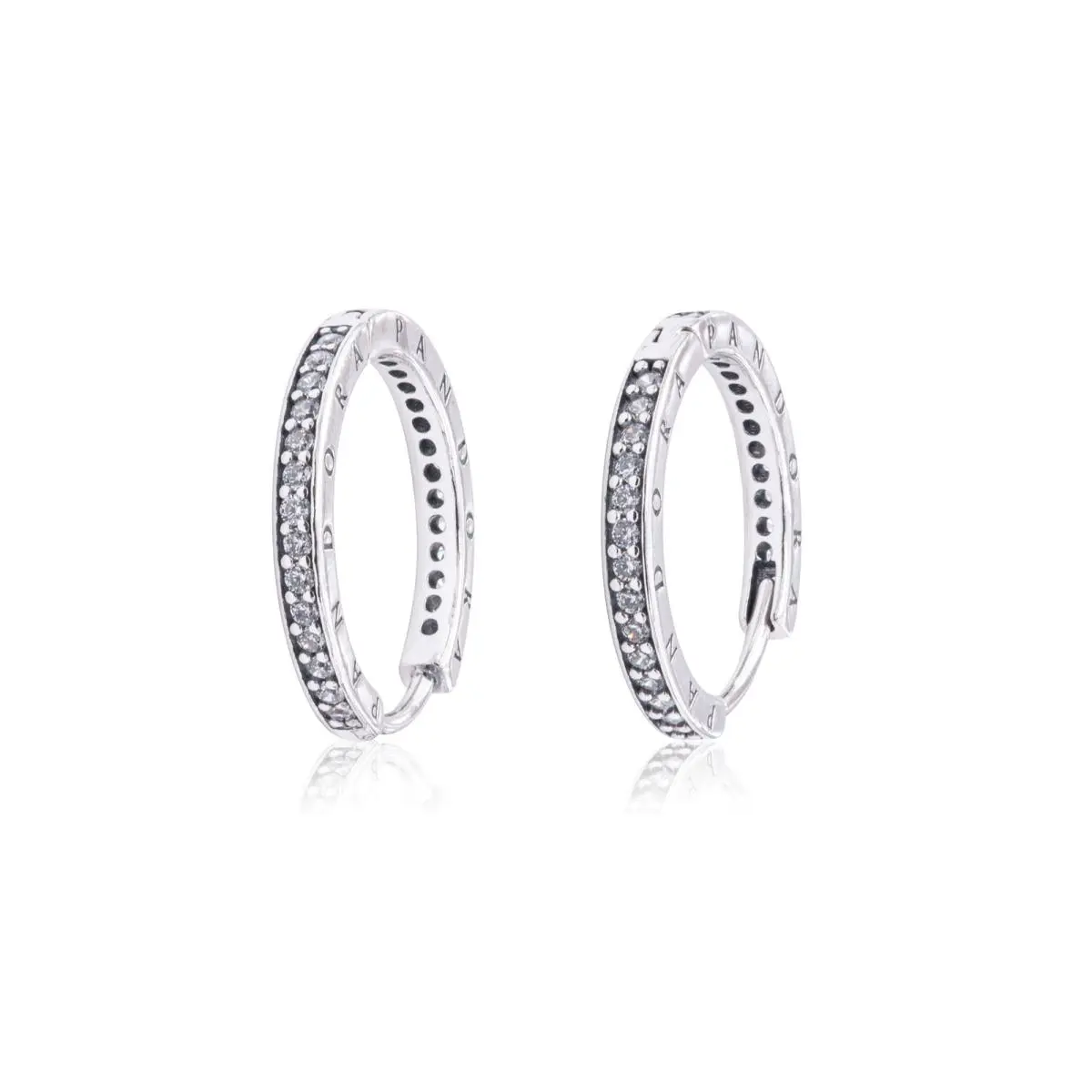 Signature Hoop Earrings Sterling Silver CZ 290558CZ by Pandora