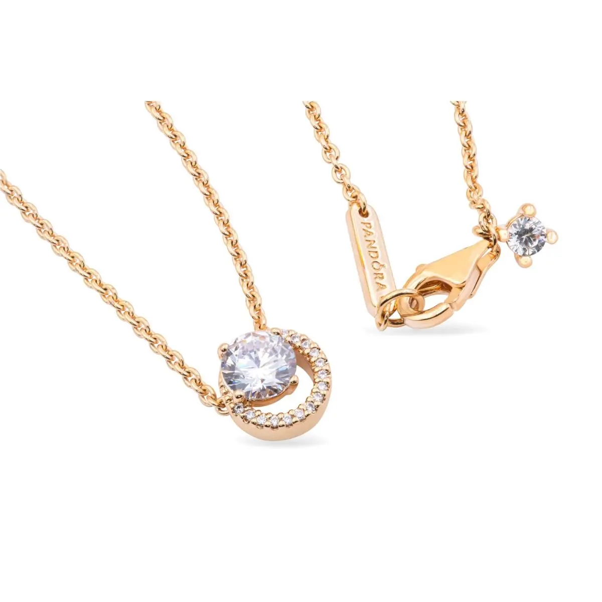 Pandora Sparkling Round Halo Pendant Collier Necklace 361174C01-45