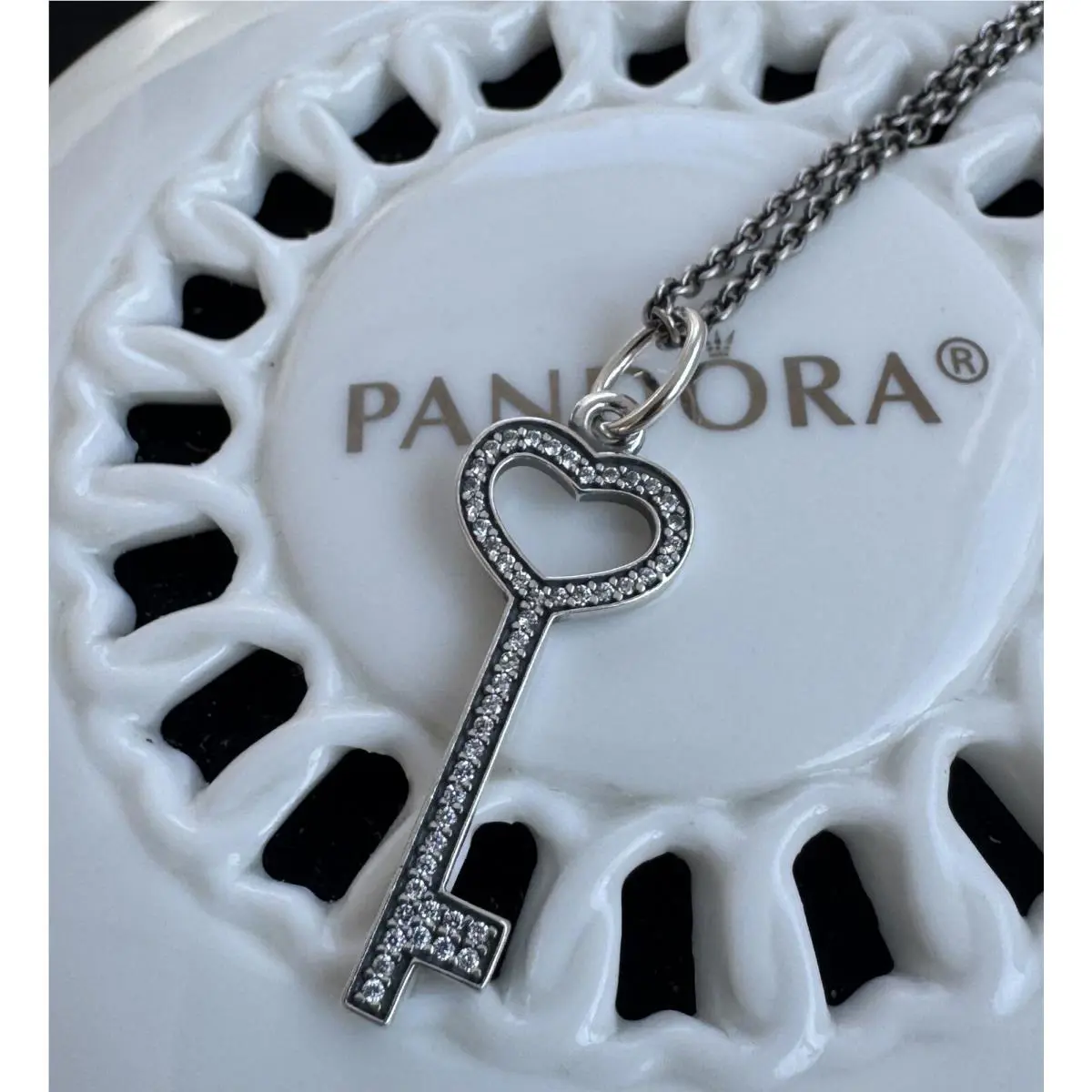 Pandora Unlock My Heart Key Chain Necklace 390369CZ-90 cm / 35.4