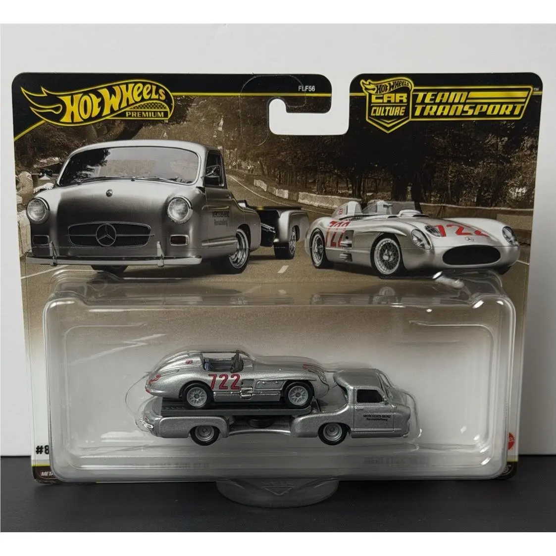 Hot Wheels Premium Team Transport 2026 Mercedes-benz 300 Slr Renntransporter - Silver