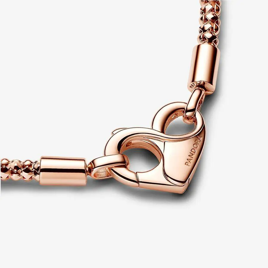 Pandora Moments Rose-tone Studded Chain Bracelet 582731C00-17