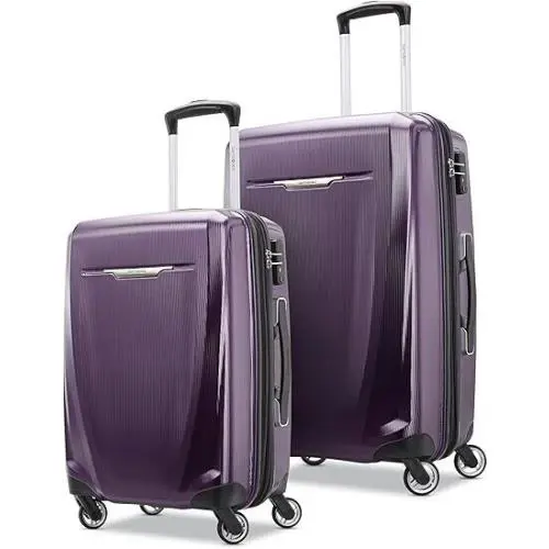 Samsonite Winfield 3 Dlx Hardside Luggage with Spinner Wheels Purple Winfield