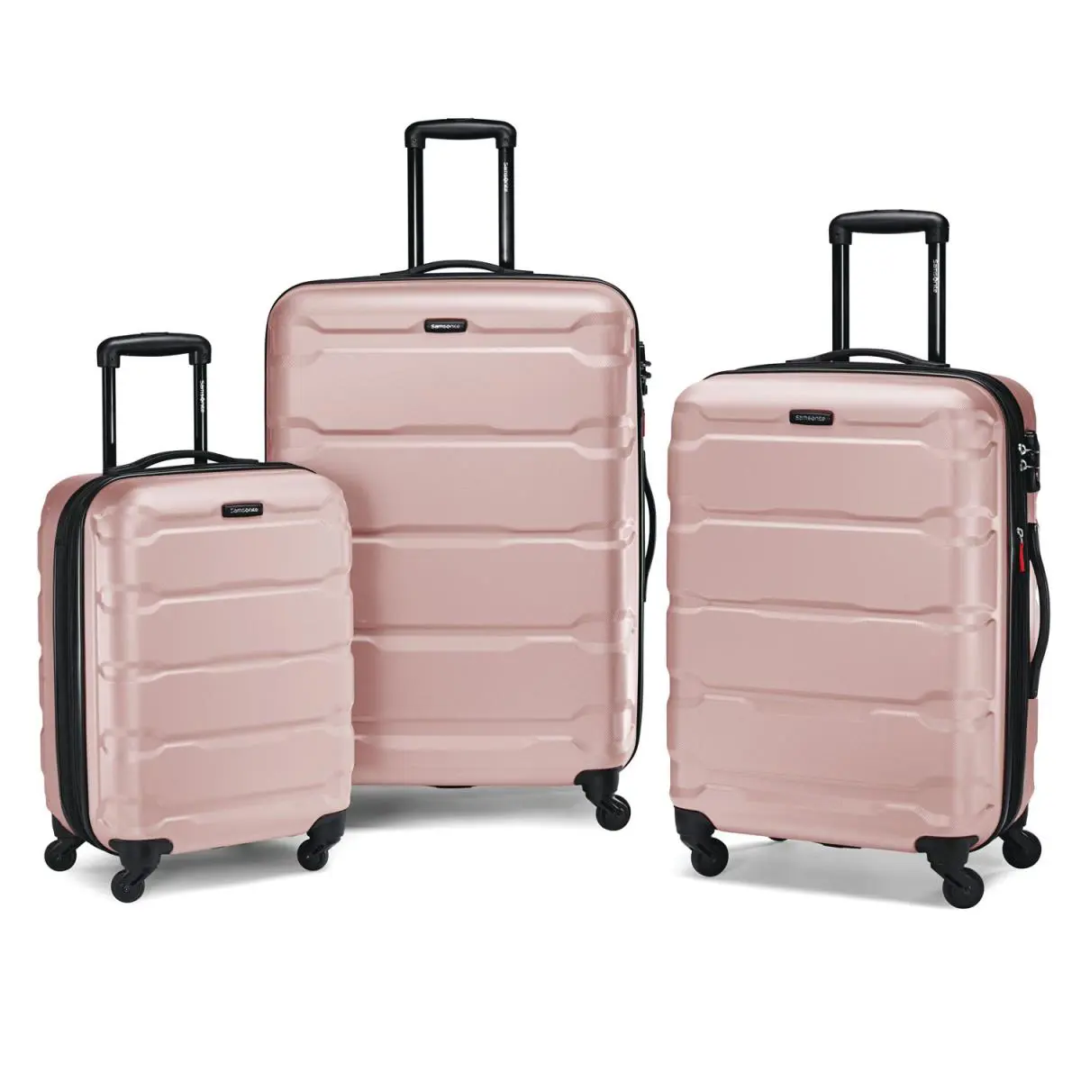 Samsonite Omni 3 Piece Hardside Luggage Nested Spinner Set 20 /24 /28 Pink