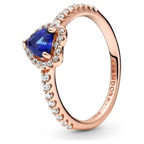 Pandora Sparkling Blue Elevated Heart Ring 188421C01-58