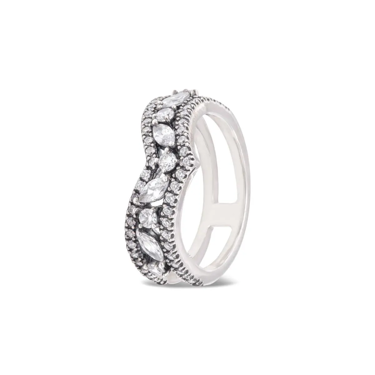 Pandora Sparkling Marquise Double Wishbone Ring - 199095C01-50