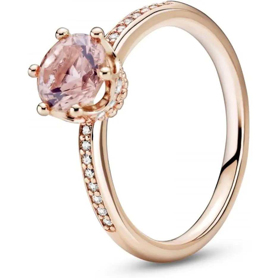 Pandora Pink Sparkling Crown Solitaire Ring 188289C01-48