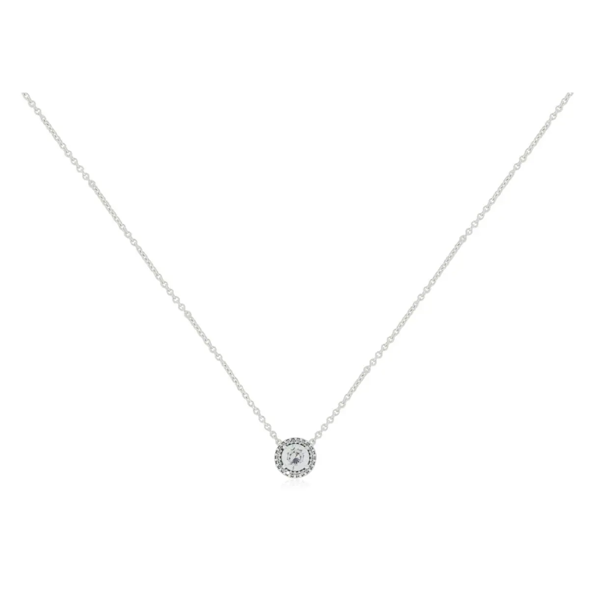 Pandora Sterling Silver Round CZ Necklace - 396240CZ-45