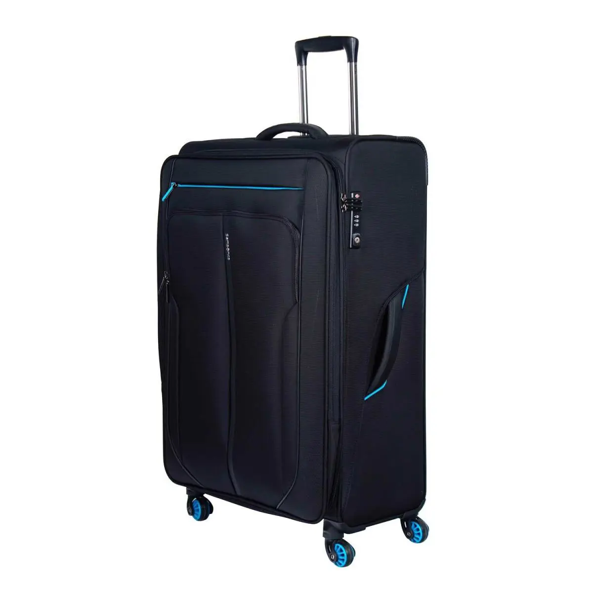 Samsonite Patrono 108105-2642 Black Blue Medium Polyester 4 Wheels Tsa Luggage