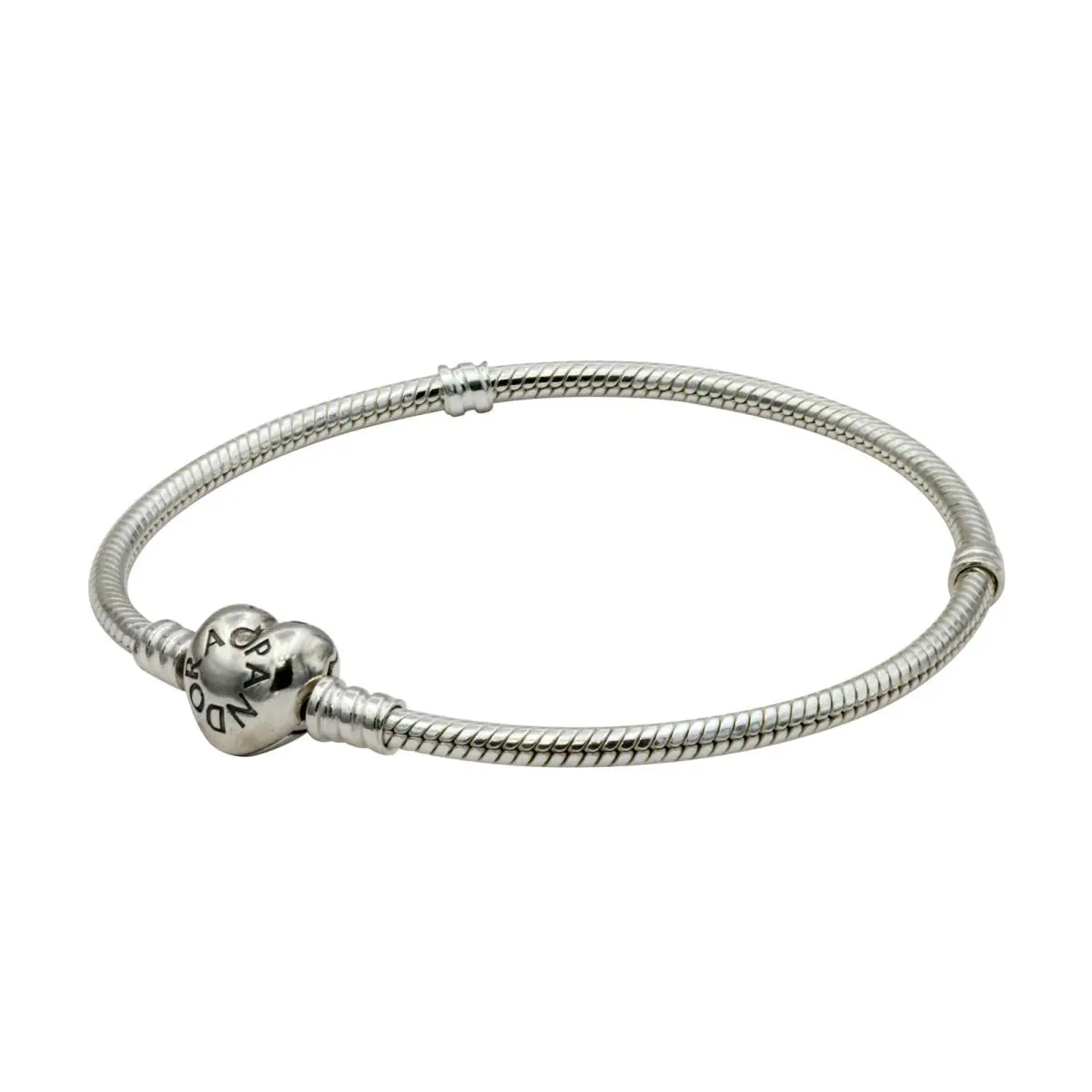 Pandora Moments Silver Bracelet with Heart Clasp 20CM