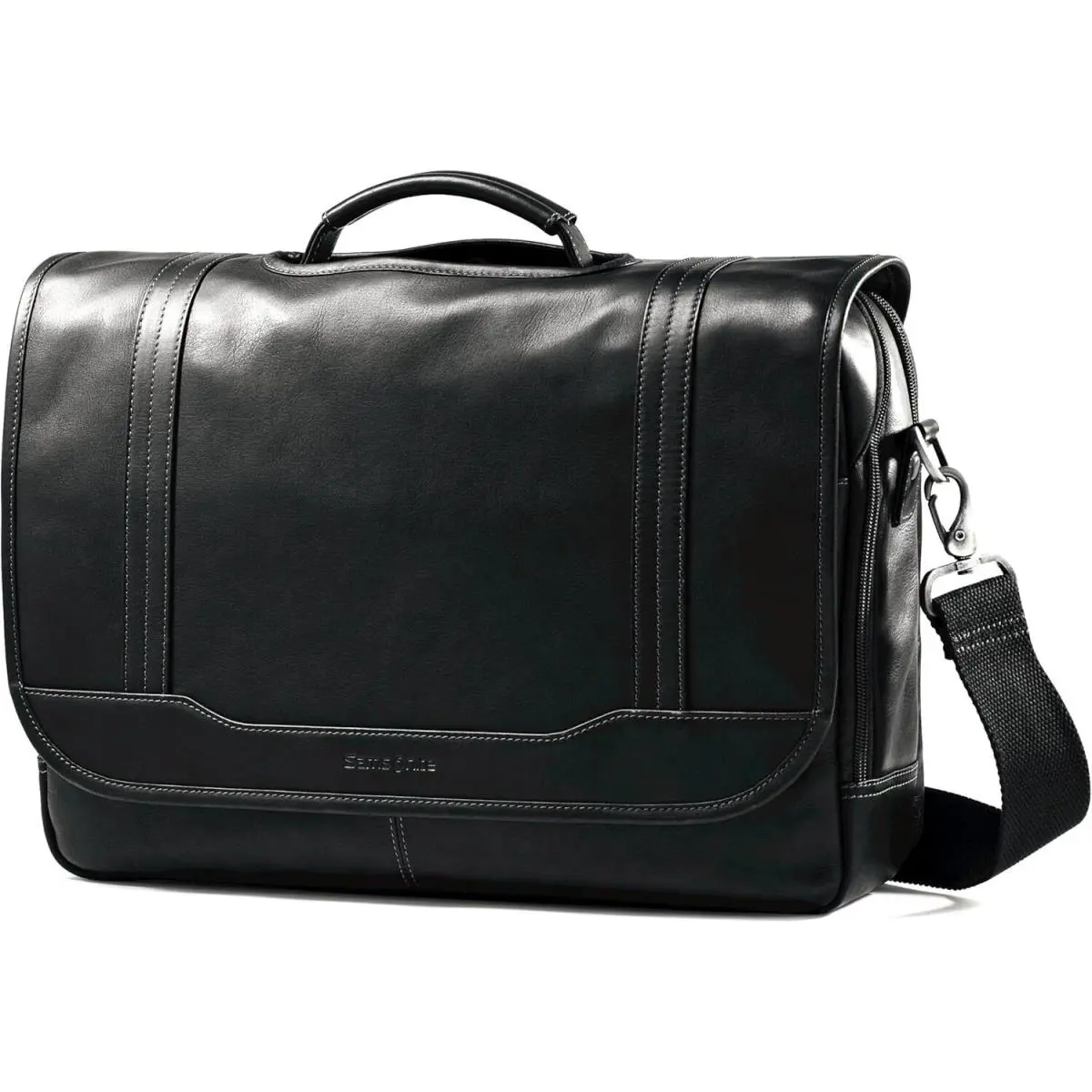 Samsonite Columbian Leather Black Flapover Briefcase