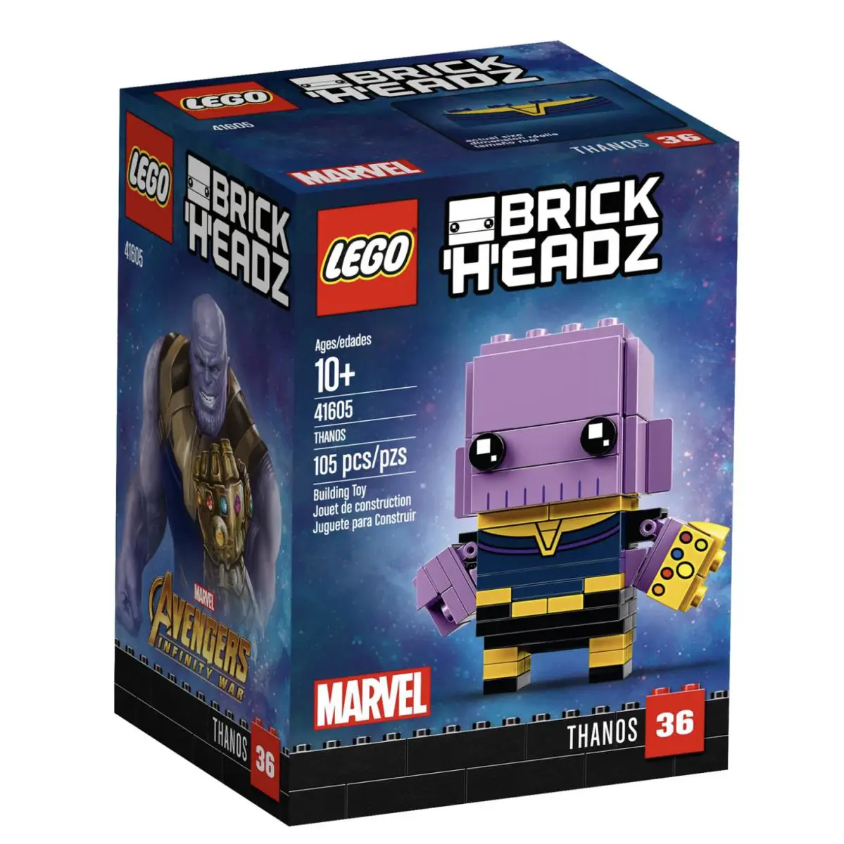 Lego Brick Headz Marvel Thanos Building Toy 105 Pieces 41605 - Retired Product