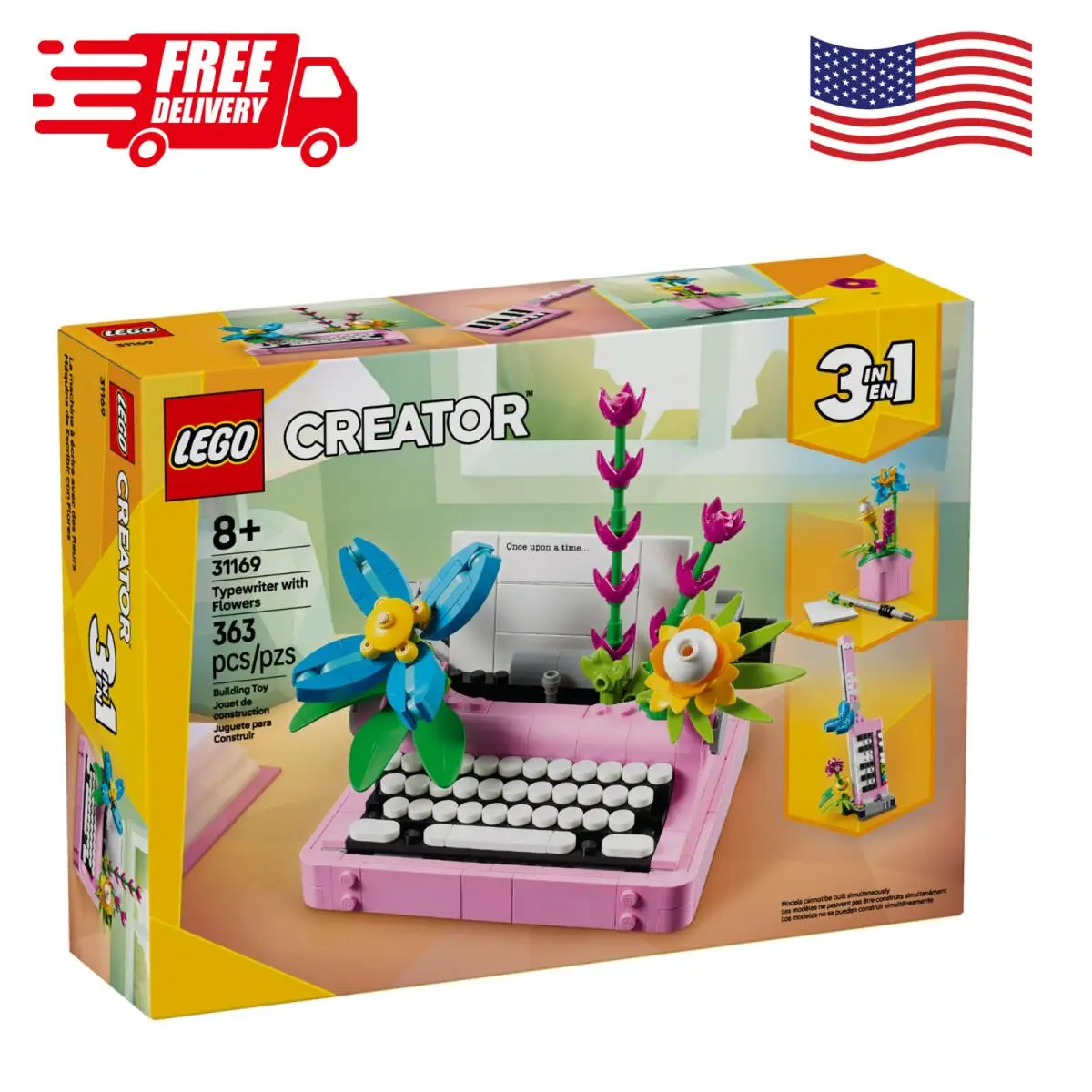 Lego Creator 3 in 1 Typewriter Flowers Set 31169 Toy Gift Build Set Kids