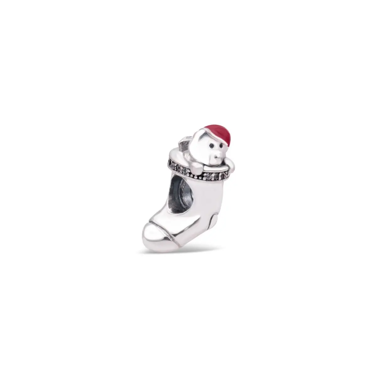 Pandora Christmas Stocking Charm - Red Enamel Clear CZ - 791773CZ