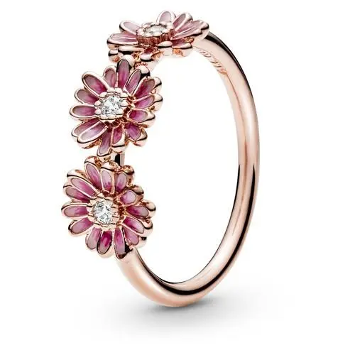 Pandora Pink Daisy Flower Trio Ring 188792C01-54