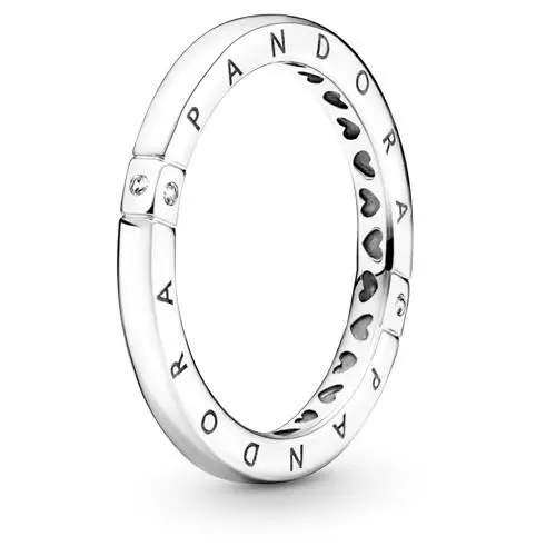 Logo Hearts Ring Sterling Silver CZ Size 52 199482C01-52 by Pandora