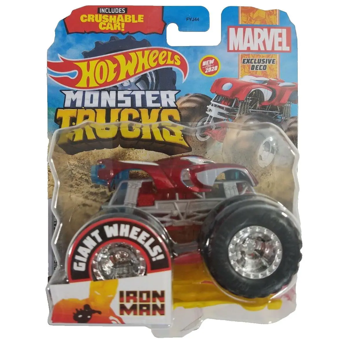 Hot Wheels Monster Trucks Marvel Iron Man W/crushable Car