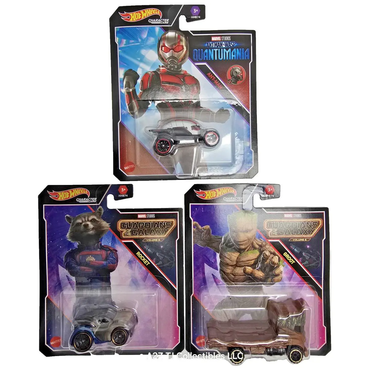 Hot Wheels Marvel Ant-man Grout Rocket Movie Tie-in Character Cars Set of 3